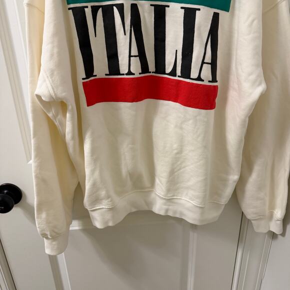 NWT Free People DAYDREAMER OVERSIZED M Italia Graphic Cotton Sweatshirt - Picture 3 of 7